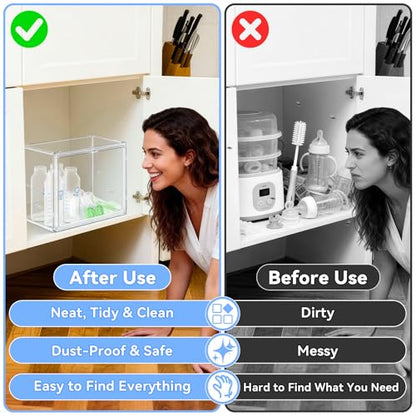 Baby Bottle Storage Organizer for Countertop Cabinet - size: Small: 11.81" x 7.1" x 9.8"