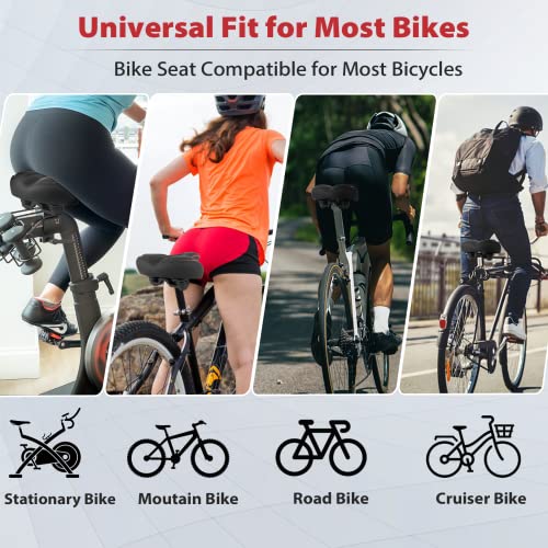 Oversized Seat Compatible with Peloton Bike, Extra Wide Seat - color: A-Red