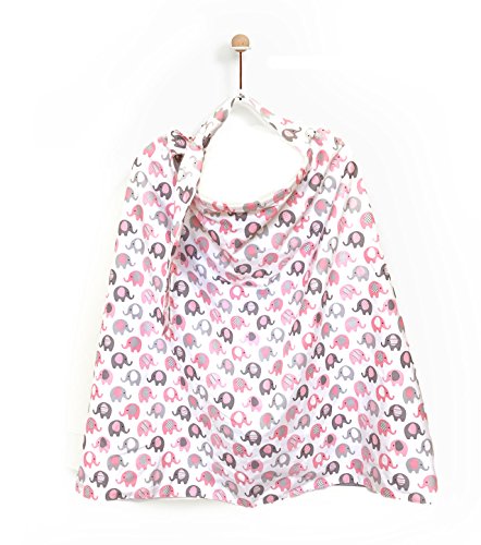 Vera Elephant 100% Breathable Cotton Nursing Cover (Petal Grey) - color: Petal Grey
