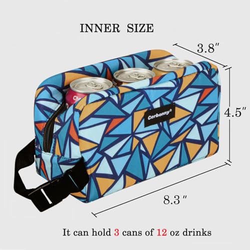 Cerbonny Small Lunch Bag,Freezable Lunch Bag,Built-In Ice Pack - color: Triangle-1