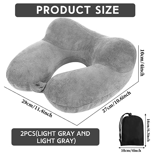 Sintuff 2 Inflatable Neck Pillow Airplane Travel,Gray - color: Gray