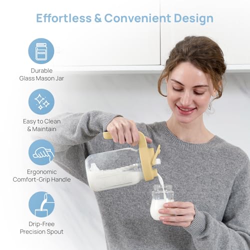 Papablic Breast Milk Pitcher, Formula & Baby Feeding Container, Yellow - color: Yellow