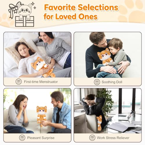 SuzziPad Orange Cat Microwavable Heating Pad Plush, 6.3" X 10.6", 1.2 Lb - style: Orange Cat