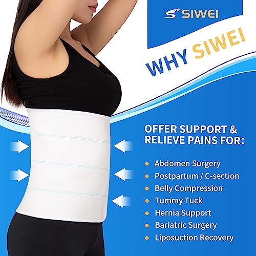 S Abdominal Binder Post Surgery for Men and Women, 12" High Postpartum Tummy Tuck Belt Provides Bariatric Stomach Compression, High Elasticity, Breathable - (60" - 75") 4 PANEL White - size: 60"-75" (XL), style: 4 Panel White