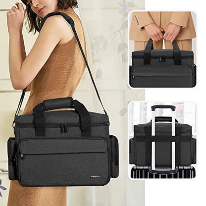 BAFASO Makeup Bag with 2 Removable Pouches and Detachable Dividers, Black - color: Black