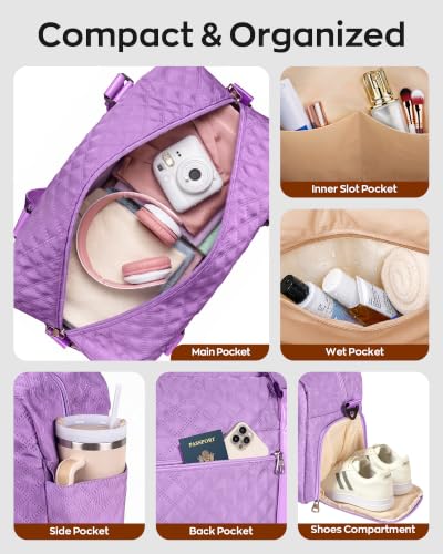 Duffle Bag Teen Girl Gifts Trendy Stuff Initial Travel Weekender Dance Bag - color: off whtie, style: A