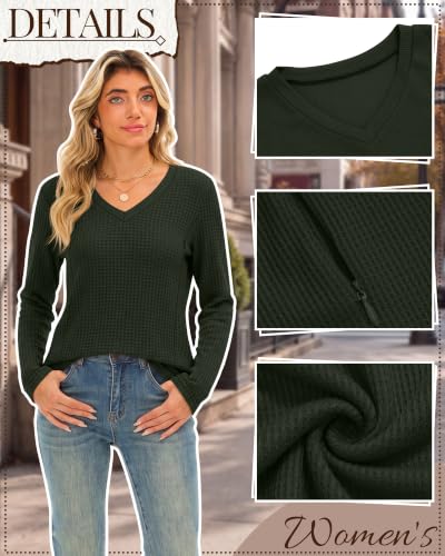 Huukeay 3 Pack Women's Long Sleeve Nursing Breastfeeding Shirts - color: Coffee, Army Green, Black, size: Medium