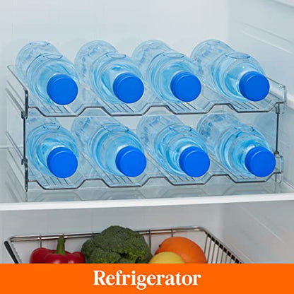 Lifewit Stackable Water Bottle Organizer for Cabinet, Clear Tumbler Holder - size: 2 Tier-8 Bottle