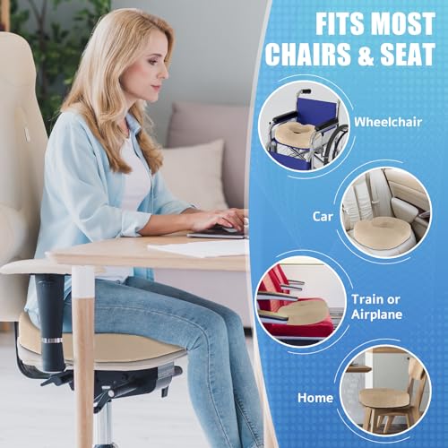 BlissTrends Donut Pillow Seat Cushion, Memory Foam Lifting Cushions - color: Khaki, size: XX-Large