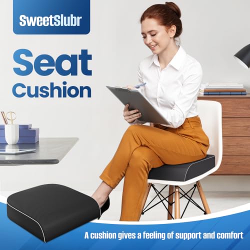 SweetSlubr Seat Cushion, Chair Pad, Memory Foam Tailbone Pain Relief - color: Black, size: 2X-Large