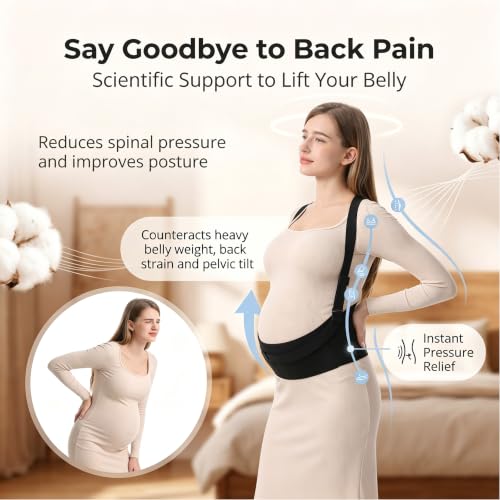 Paskyee 3-in-1 Pregnancy Belly Band – Adjustable Maternity Support Belt - size: M