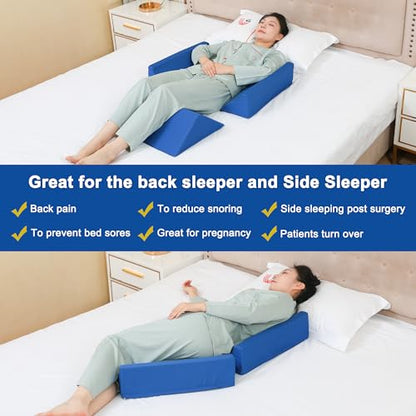 Fanwer Bed Wedges & Body Positioners (3 in 1) for Elderly,19.69",Blue - color: Blue