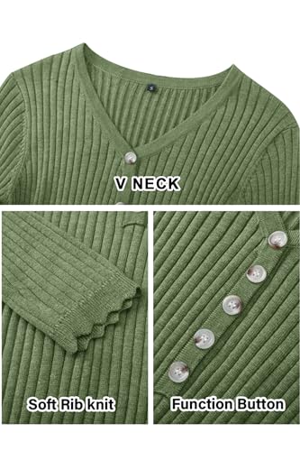 OUGES Women's Wool Maternity Sweater Dress Button Fall Baby Shower Dress - color: Army Green, size: Small