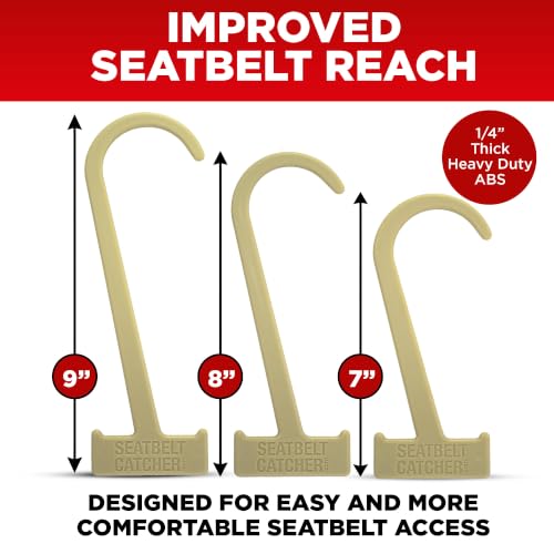 Seat Belt Catcher, Grabber, Seatbelt Reacher Tool - Khaki, 3 Pack - color: Khaki, size: 3 Piece