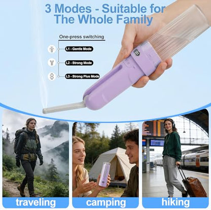 Electric Portable Bidet Toilet Aids Wiper Tool Set, Purple - color: Purple