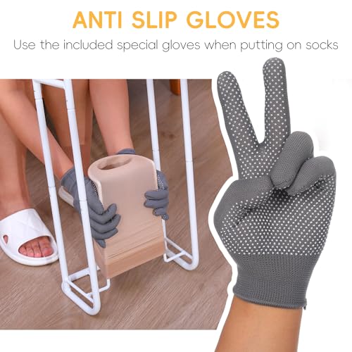 Upgraded Extra-Large Compression Sock Aid Device - Sock Aids for Compression Stocking - Helper Device for Putting on Hosiery - 14 in or More
