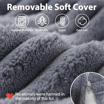 ENITYA 24" XXL Back Pillow for Bed Sitting Up with Armrests & Big Pockets - color: Dark Grey, size: XXL(Above 5'11")