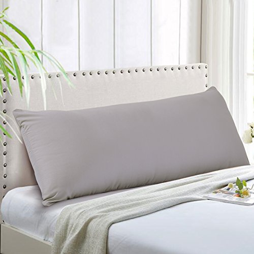 Evolive Ultra Soft Microfiber Body Pillow Cover/Pillowcases 21"x54" with Hidden Zipper Closure (Silver Grey) - color: Silver Grey