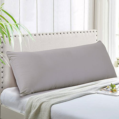 Evolive Ultra Soft Microfiber Body Pillow Cover/Pillowcases 21"x54" with Hidden Zipper Closure (Silver Grey) - color: Silver Grey