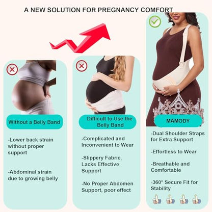 MAMODY Belly Bands For Pregnant Women Beige, Medium