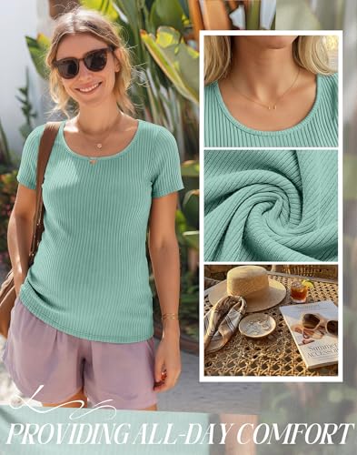 Oakgarden 4 Pack Women's Maternity Shirts - color: Mint Green, Pink, White, Black, size: Small