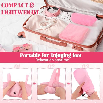 FillTouch 6 Set/ 12 Pcs Foot Soaking Tub with Towel Kit, Pink - color: Pink
