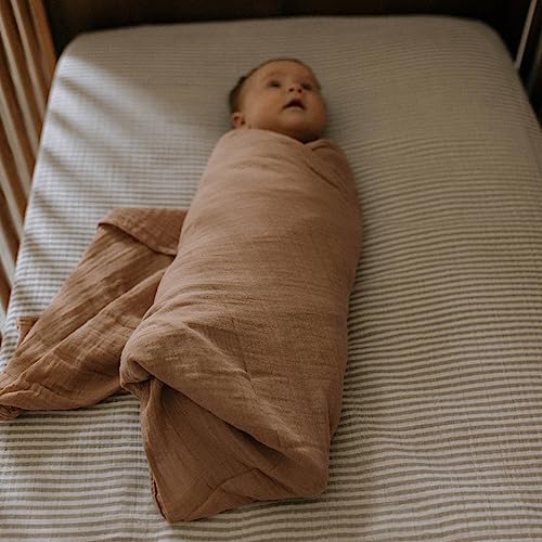 Parker Baby Co. Soft Muslin Baby Swaddle Blankets, 3 Pack - Dune Set - color: Dune