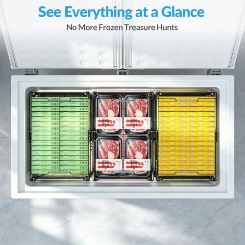 NADAMOO Expandable Chest Freezer Organizer, Stackable Wire Baskets - size: 4 Packs