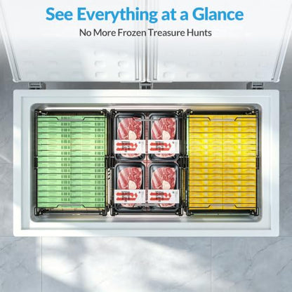 NADAMOO Expandable Chest Freezer Organizer, Stackable Wire Baskets - size: 4 Packs