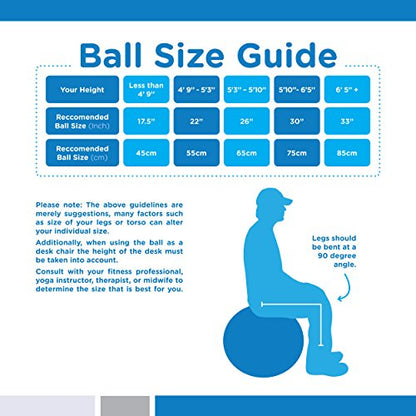 bintiva Exercise Ball - color: Stabilizing Sand - Blue, size: S (50-55cm)