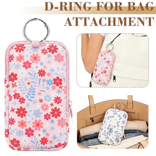 2PCS Tampon Holder Zipper Pouches Portable Period Bags - color: Floral