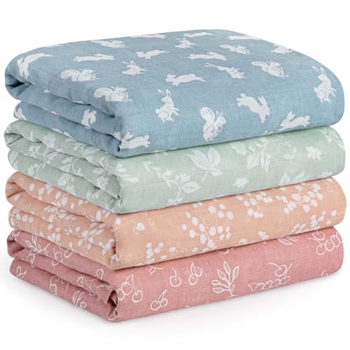 Muslin Swaddle Blankets for Newborn, Cotton Receiving Blanket - color: Neutral