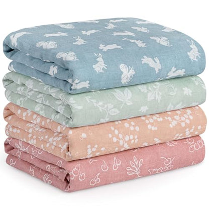 Muslin Swaddle Blankets for Newborn, Cotton Receiving Blanket - color: Neutral