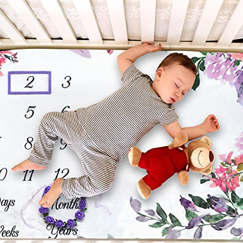 Baby Monthly Milestone Blanket 6 Pcs Photography Prop Set 60''x40''