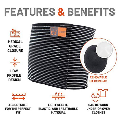 Everyday Medical Plus Size Umbilical Hernia Belt for Women | Hernia Binder for Men | Navel, Ventral & Incisional | Abdominal Support | L/XL - size: Large/X-Large (Pack of 1)