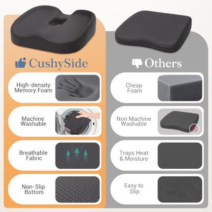 Donut Pillow Seat Cushion, Memory Foam Lifting Office Chair Cushion, Gray - color: Gray
