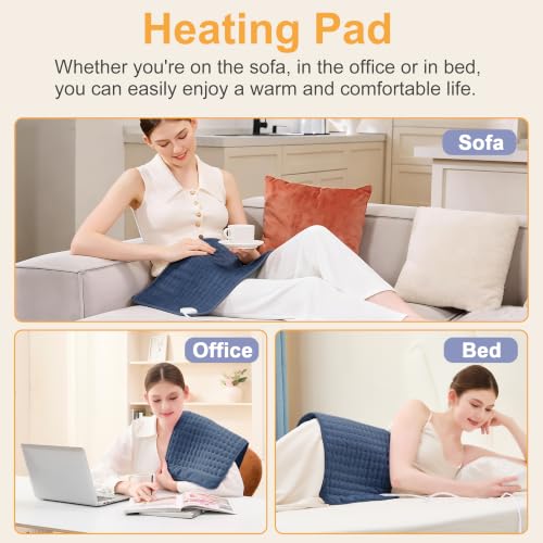Heating Pad,Electric Heating Pads,Heating Pad for Back,DarkBlue,24x12 in - color: Darkblue, size: 24x12 Inch