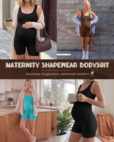 3 Pack Maternity Bodysuits - color: Lake Green, Coffee, Black, size: Medium