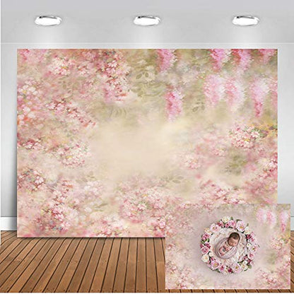 Mocsicka Pink Floral Newborn Photography Backdrop 5x3ft