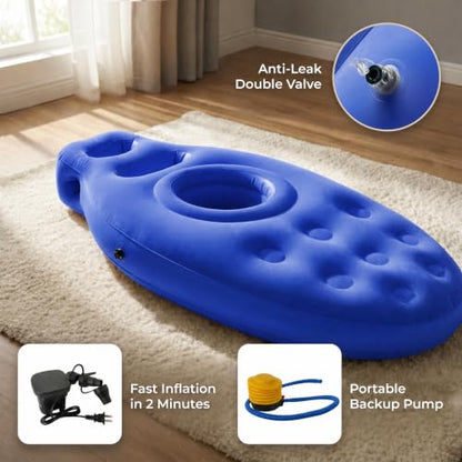 Inflatable Tummy Nest Pregnancy Pillow with Belly Hole (Blue) - color: Blue
