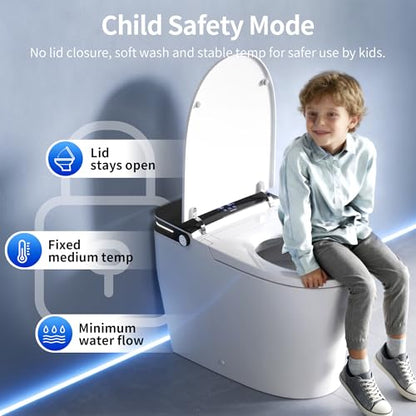 DeerValley Bidet Toilet, 1000g MaP Auto Flush, Foam Shield, ADA Seat Height - color: Solid White