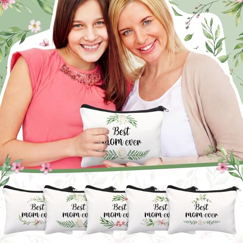 Tallew 10 Pcs Best Mom Ever Makeup Bags Gifts, Greenery - style: Greenery