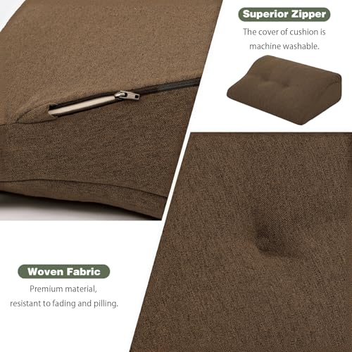 baibu Patented Dual-Layer Memory Foam Lumbar Pillow for Recliner, Brown - color: Brown