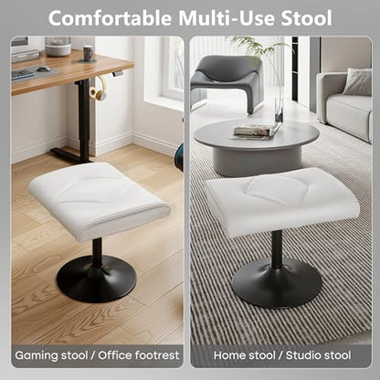 VECELO Office Foot Rest Under Desk Ottoman, Height Adjustable, White - color: White