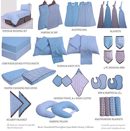 Bacati Houndstooth/Herringbone Muslin Nursing Pillow Cover Made with 100 Percent Cotton and Polyfilled Insert, Grey