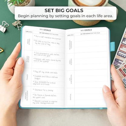 Clever Fox Pocket Planner, Mini Undated Weekly Calendar, Small Aquamarine - color: Aquamarine, size: Pocket size (3.7" x 6.7")