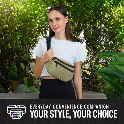 SoJourner Waterproof Fanny Pack, Olive Green - color: Olive Green