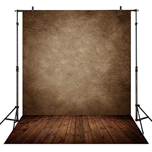 Allenjoy 8x12ft Soft Retro Abstract Brown Wall with Wood Floor Backdrop for Kids Photography Baby Newborn Cake Smash Photo Shoot Background Photographer Props - size: 8'x12'