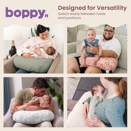 Boppy Nursing Pillow, Luxe Ergonomic Breastfeeding & Baby Feeding Support - color: Luxe - Quilted Moss