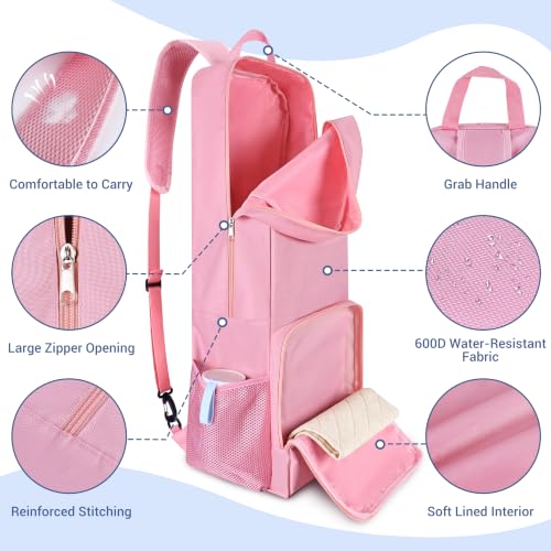 COOLBEBE Yoga Bag for Women with Side Mesh Pockets & Wet Dry Compartment - color: Pink